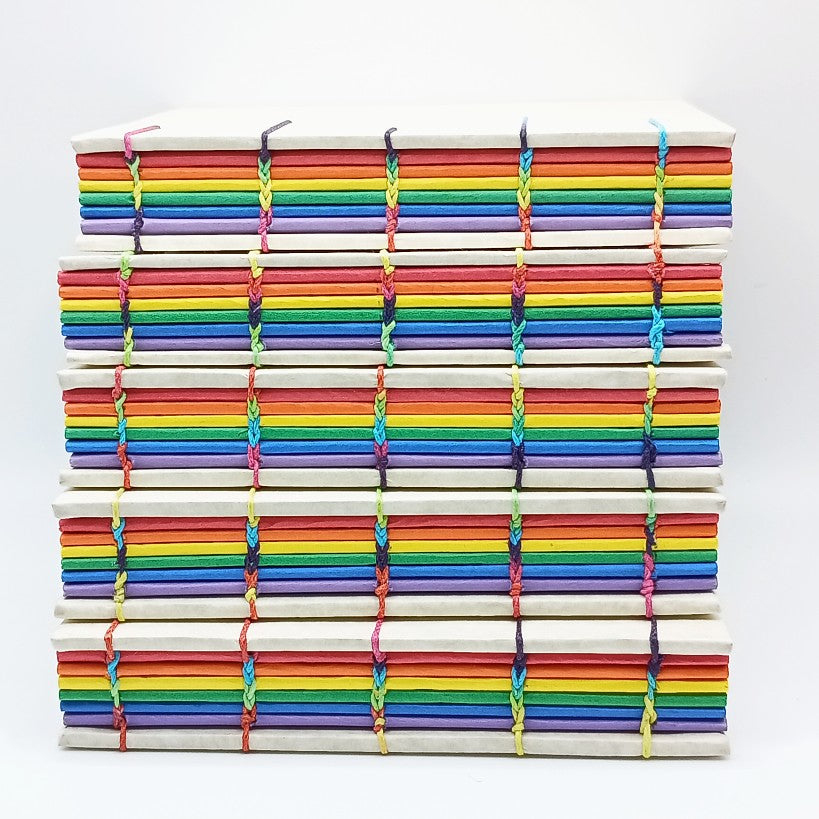 Pride Rainbow Coptic Blank Books