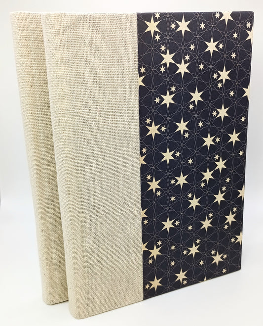 Stars and Linen Large Hardcover Journals with Japanese Paper
