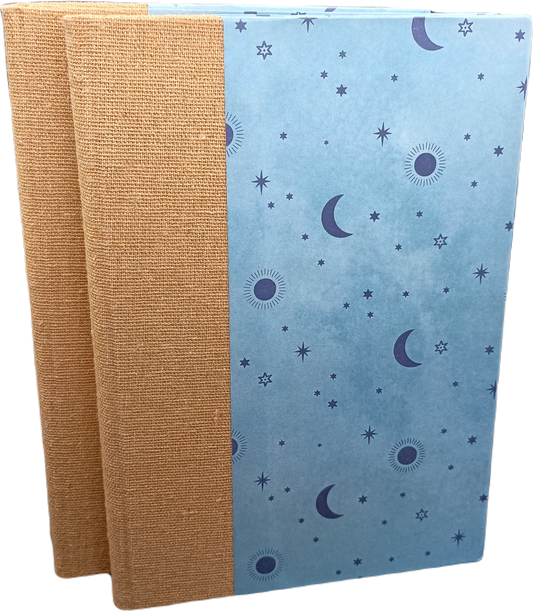 Large Casebound Journals, Earth Linen Cloth and Celestial Blue