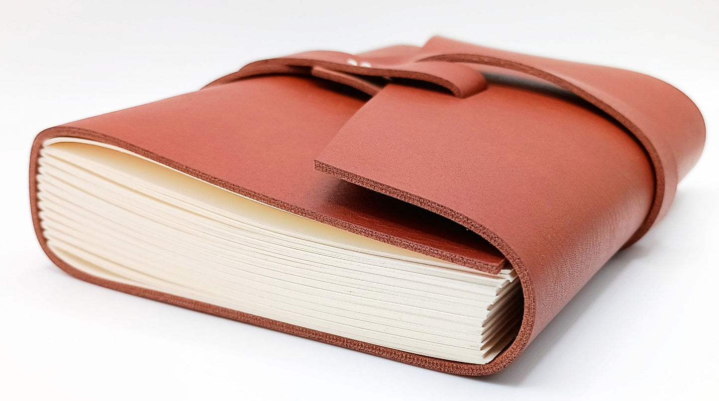 Strappy Brown Leatherette Longstitch Journal