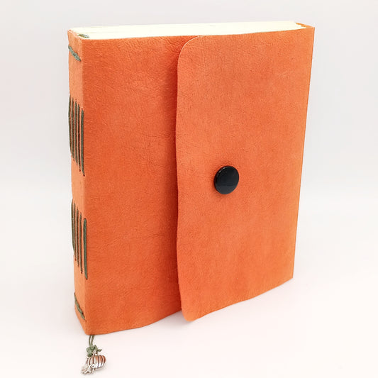 Small/Cafe' PUMPKIN Journal with Parchment and Silver Charm