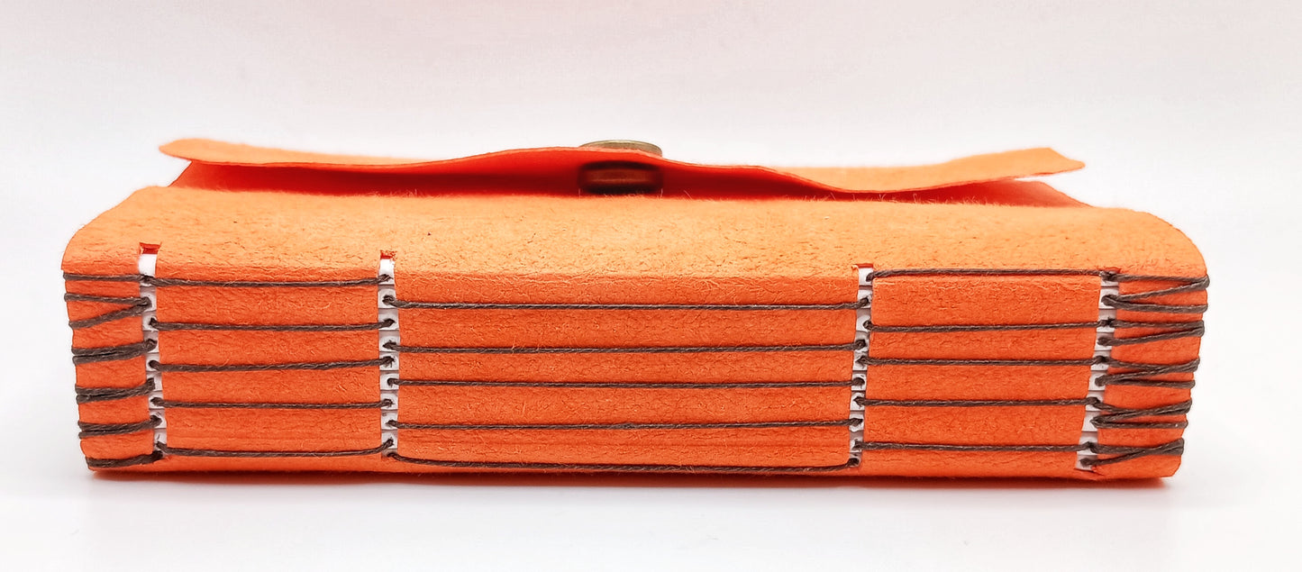 Small/Cafe' Orange Slotted Longstitch Bullet Journal